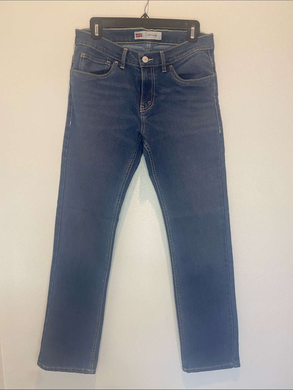 Leviโs Slim Fit Boyโs Dark Blue Jeans - Leviโs 511 - Sz Boyโs 16 Regular